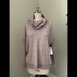 T/O Thomas & Olivia pink grey SOFT sweater Infinity Scarf drop sleeves Rose NWT